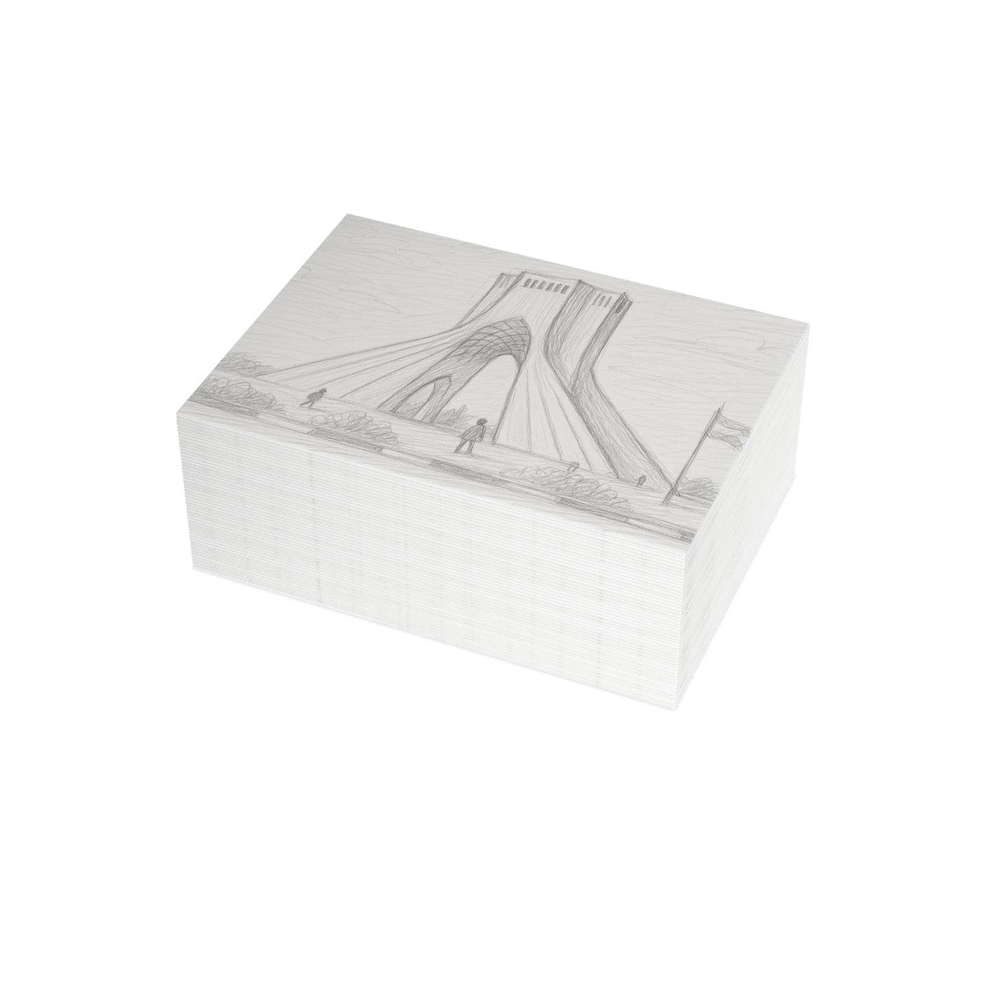 Azadi Tower Pencil Sketch Postcard Bundle with Envelopes