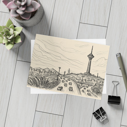 Tehran Milad Tower Postcard Bundle with Envelopes