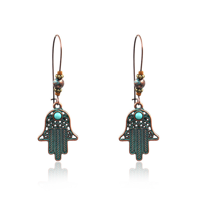 Hamsa Evil Eye Long Earrings