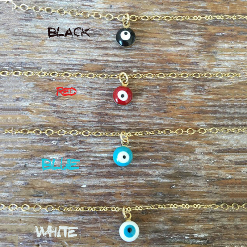Minimalist Turkish Evil Eye Pendant Necklace