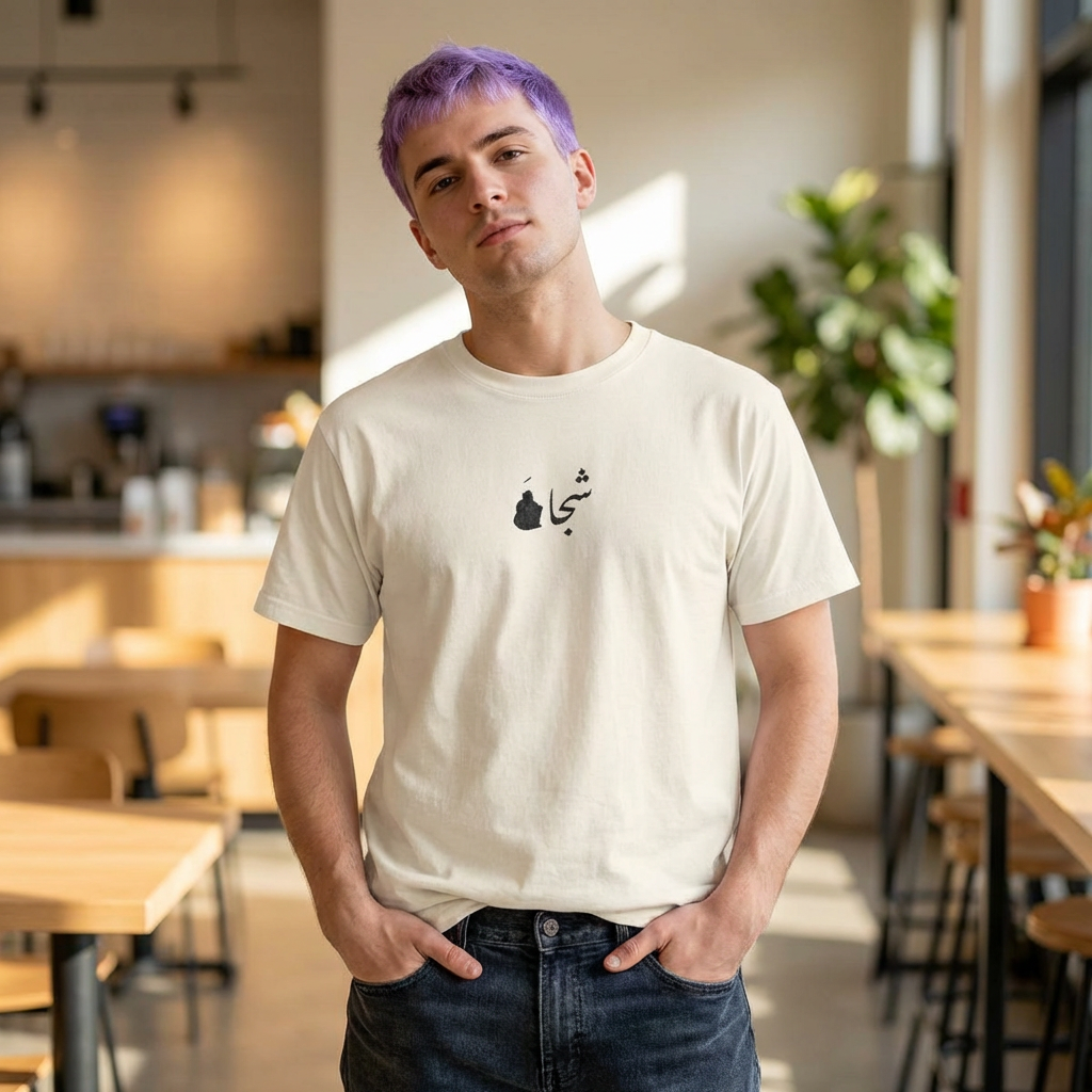 Persian Calligraphy T-Shirt — Minimal Farsi Script Tee