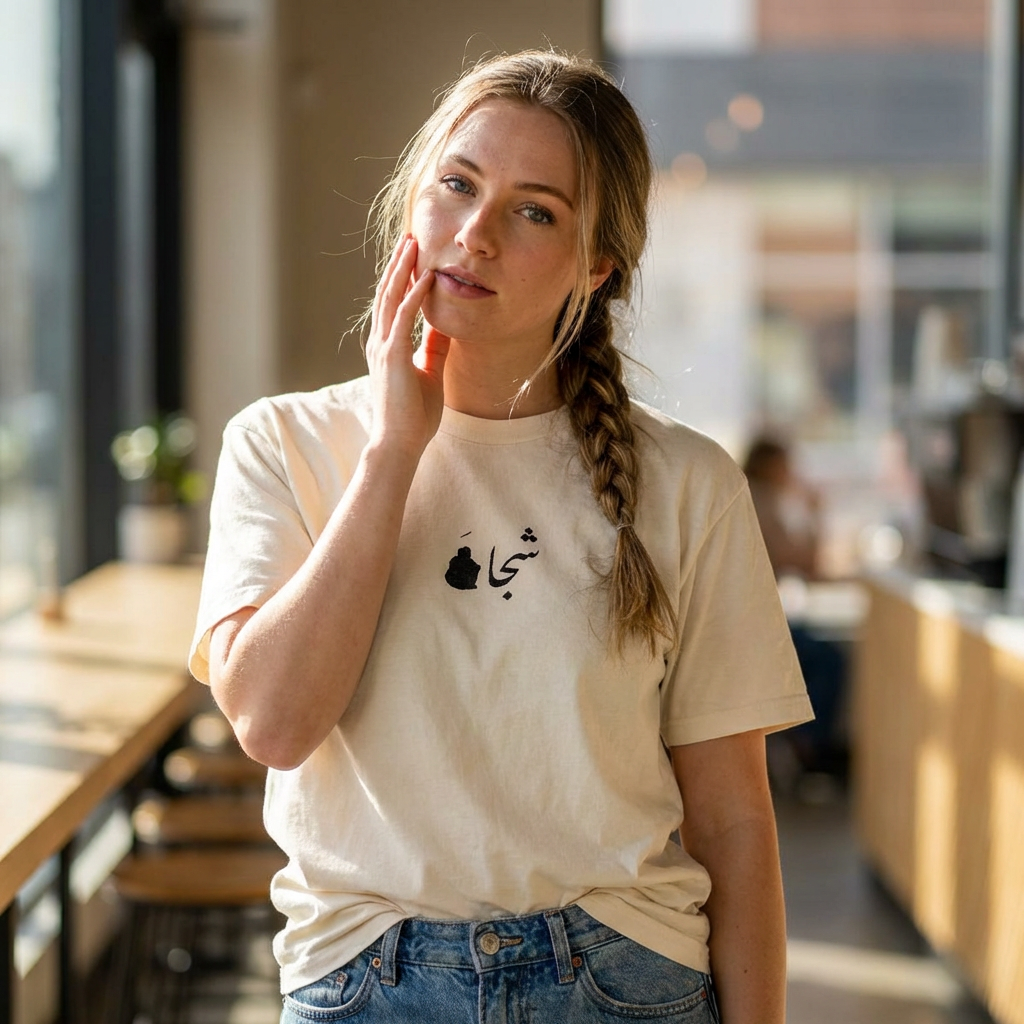 Persian Calligraphy T-Shirt — Minimal Farsi Script Tee