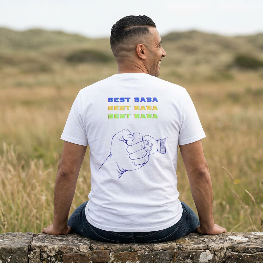 Best Baba Father’s Day T-Shirt – Persian Dad Fist Bump Graphic Tee Gift