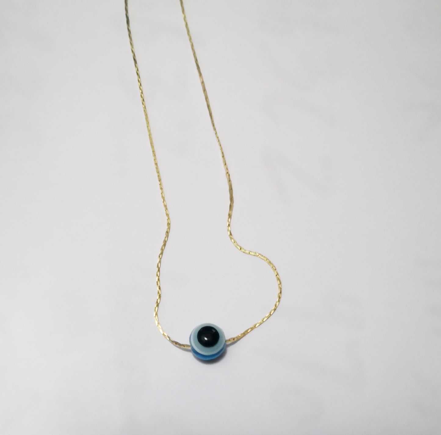 Resin Evil Eye Pendant Necklace (Gold or Silver)
