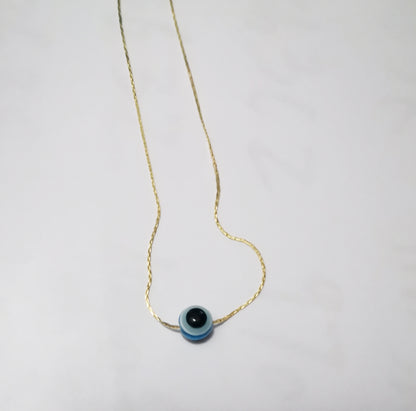 Resin Evil Eye Pendant Necklace (Gold or Silver)