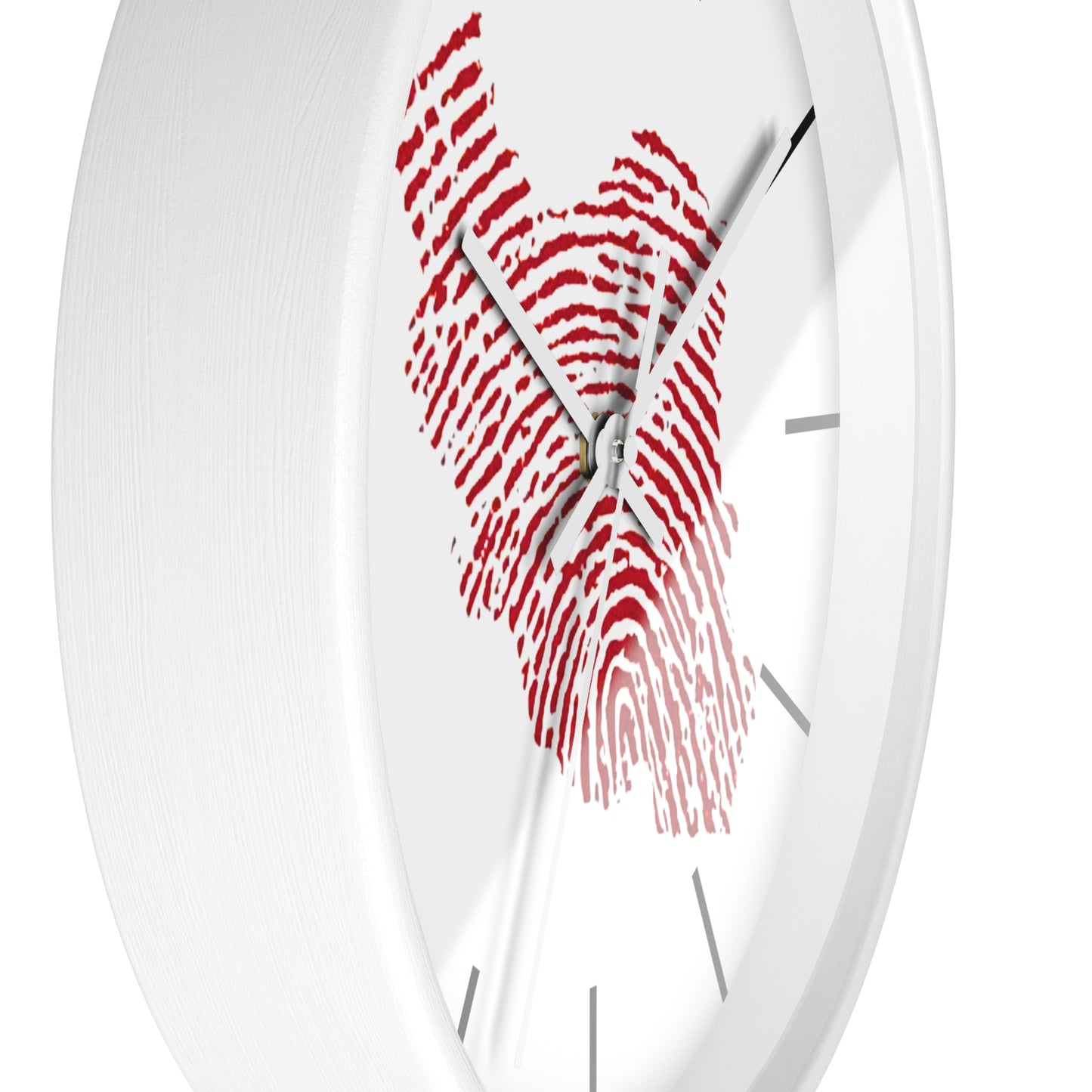 Iran Fingerprint Wall Clock – Red Iran Map Thumbprint Clock | Persian Pride Home Decor, Modern Silent Wall Clock