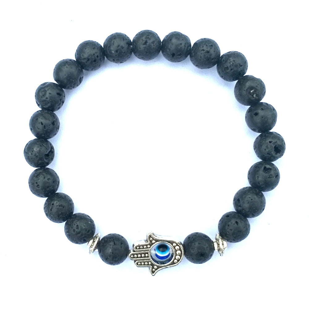 Natural Stone Hamsa Evil Eye Protection Bracelet