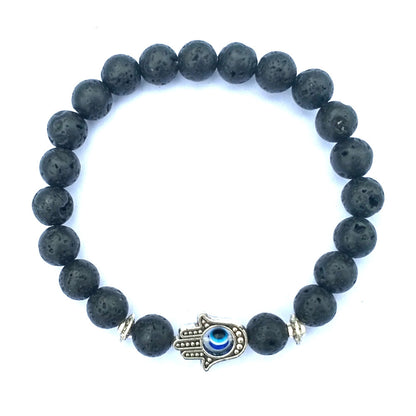 Natural Stone Hamsa Evil Eye Protection Bracelet