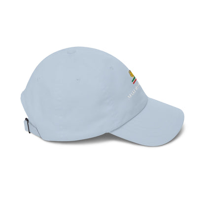 Classic Dad Cap — Lion & Tricolor Stripe Embroidered Hat