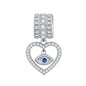 Heart Evil Eye Charm (925 Silver)