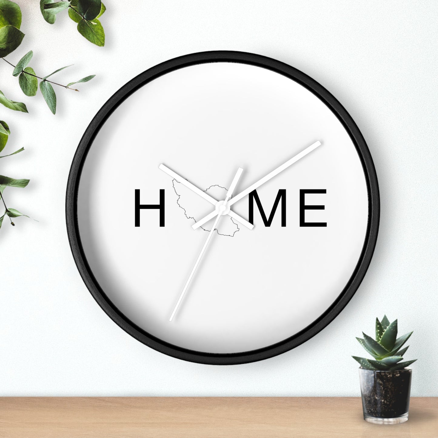 Persian Home Wall Clock with Heart Map Accent – Minimalist Silent Wall Clock for Modern Home Decor