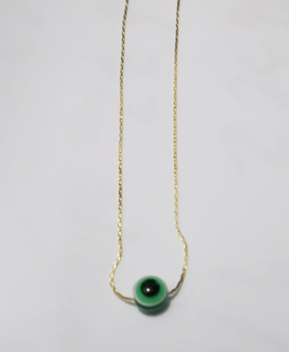 Resin Evil Eye Pendant Necklace (Gold or Silver)