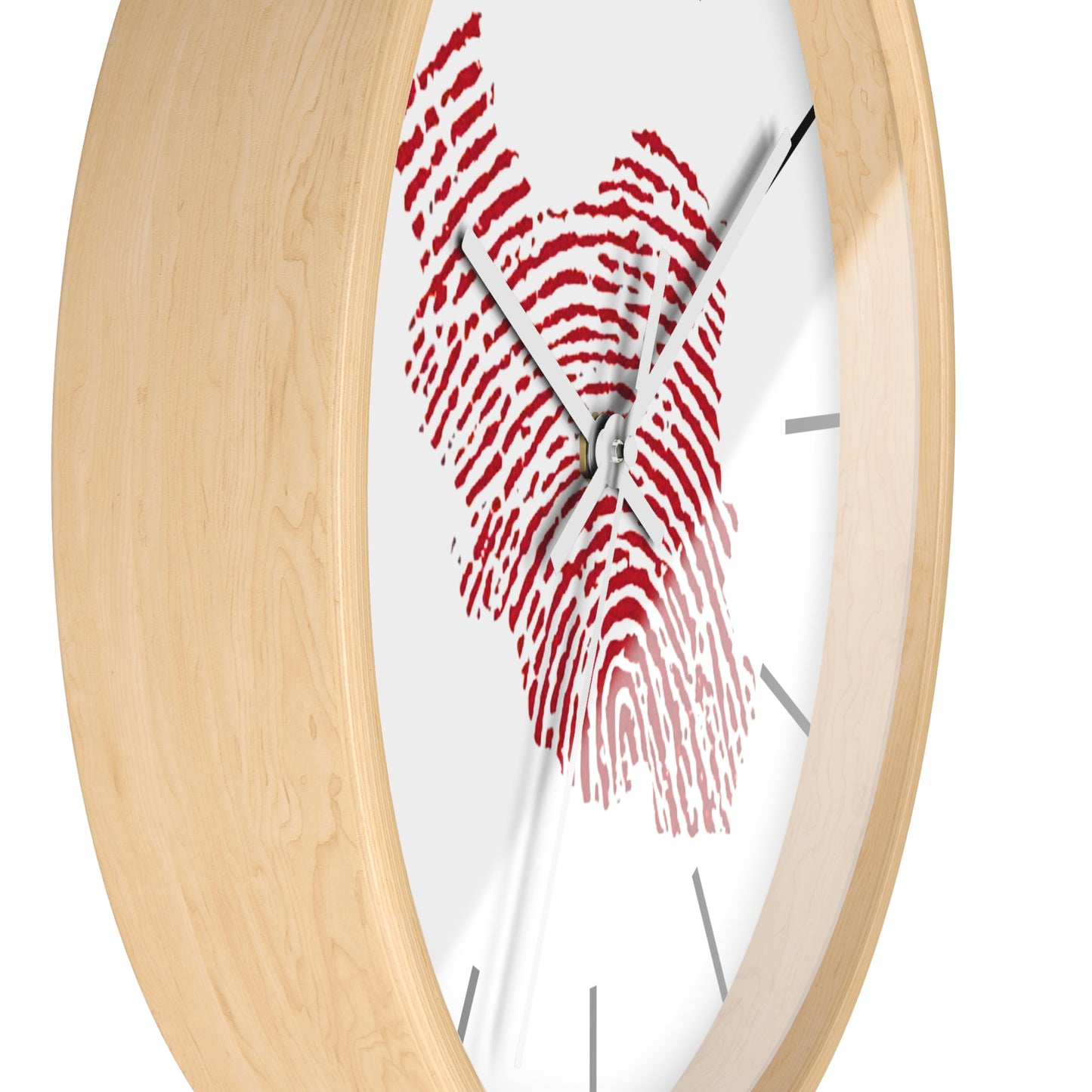 Iran Fingerprint Wall Clock – Red Iran Map Thumbprint Clock | Persian Pride Home Decor, Modern Silent Wall Clock