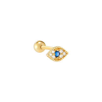 Sterling Silver Evil Eye Stud Earring (Multiple Colors)