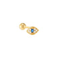 Sterling Silver Evil Eye Stud Earring (Multiple Colors)