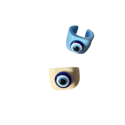 Colorful Acrylic Evil Eye Adjustable Ring