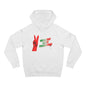 Peace & Freedom Hoodie — Red Victory Hand Graphic with "Now We Are Free" Text
