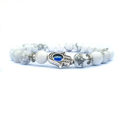 Natural Stone Hamsa Evil Eye Protection Bracelet