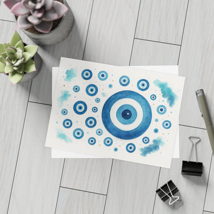 Evil Eye Nazar Postcard Bundle with Envelopes — Protective Nazar Blur Design