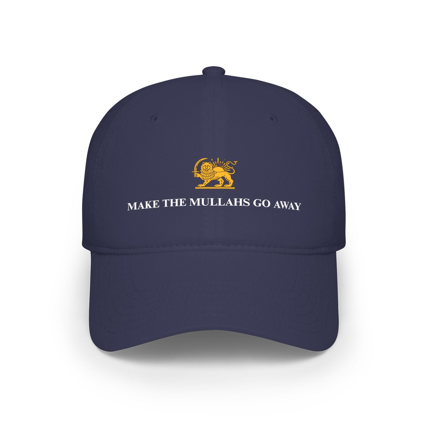Iranian Protesting Baseball Cap — "Make The Mullahs Go Away" Red Hat