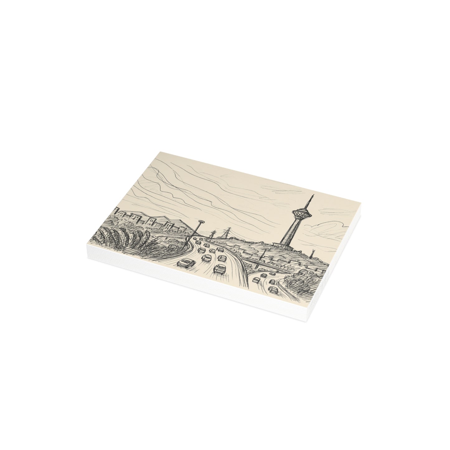 Tehran Milad Tower Postcard Bundle with Envelopes