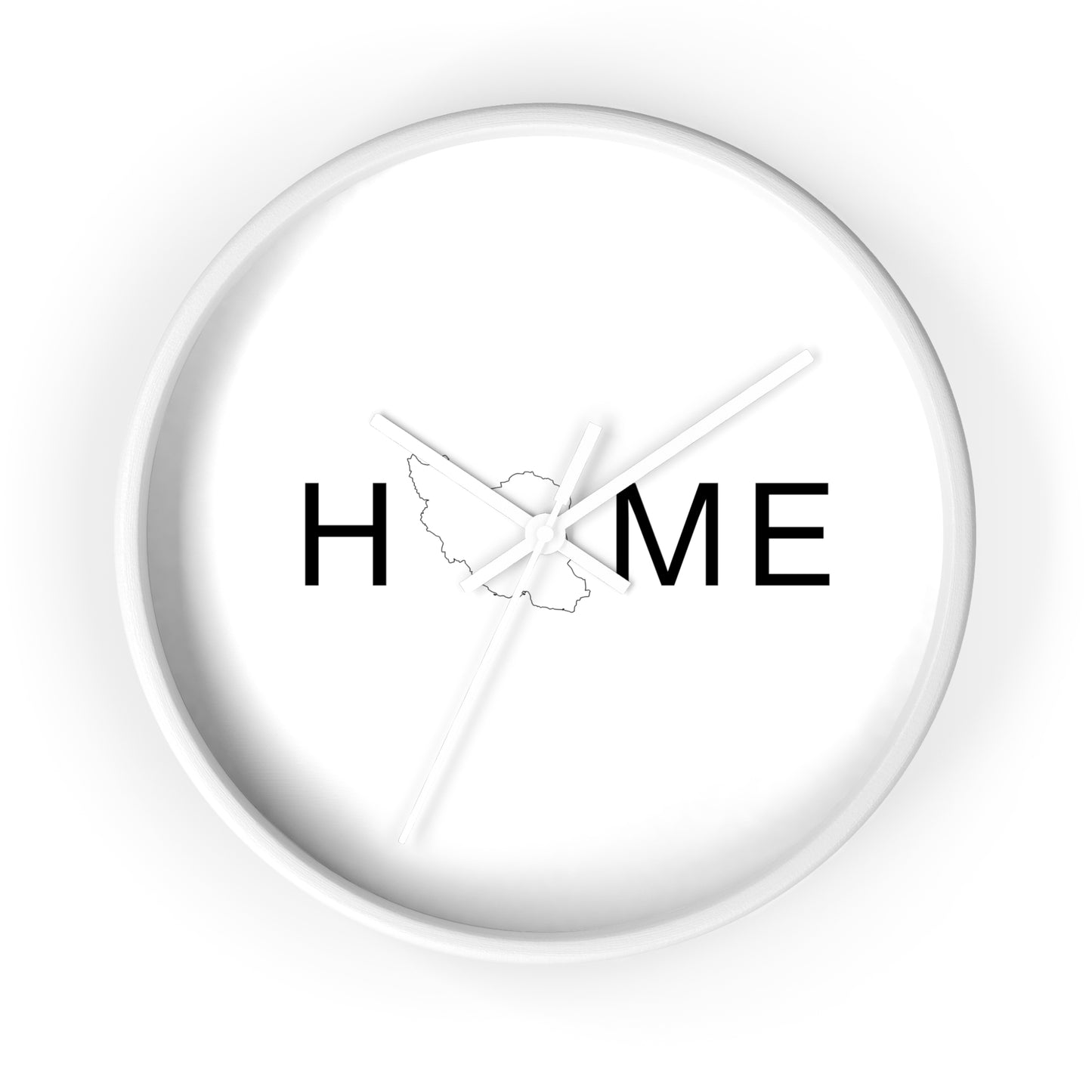 Persian Home Wall Clock with Heart Map Accent – Minimalist Silent Wall Clock for Modern Home Decor