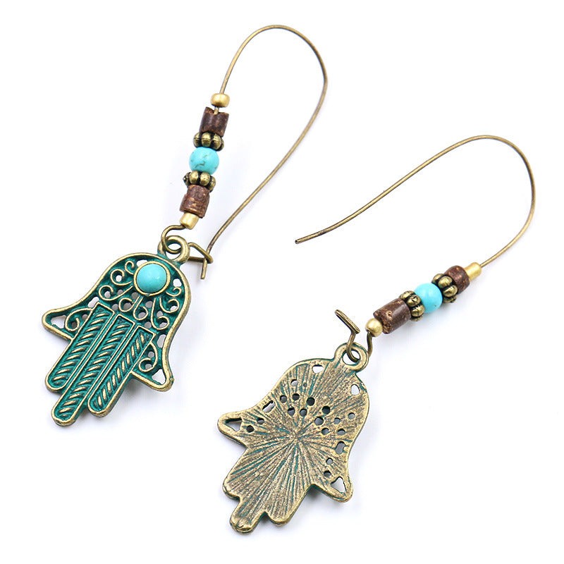 Hamsa Evil Eye Long Earrings