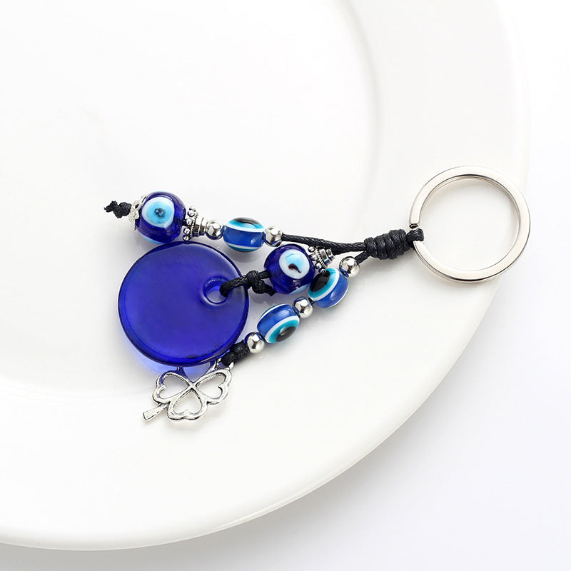Blue Evil Eye Charm Keychain