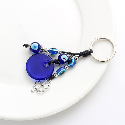Blue Evil Eye Charm Keychain