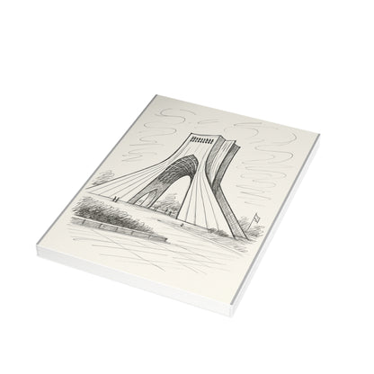 Azadi Tower Ink Line-Drawing Postcard Bundle (Envelopes Included)