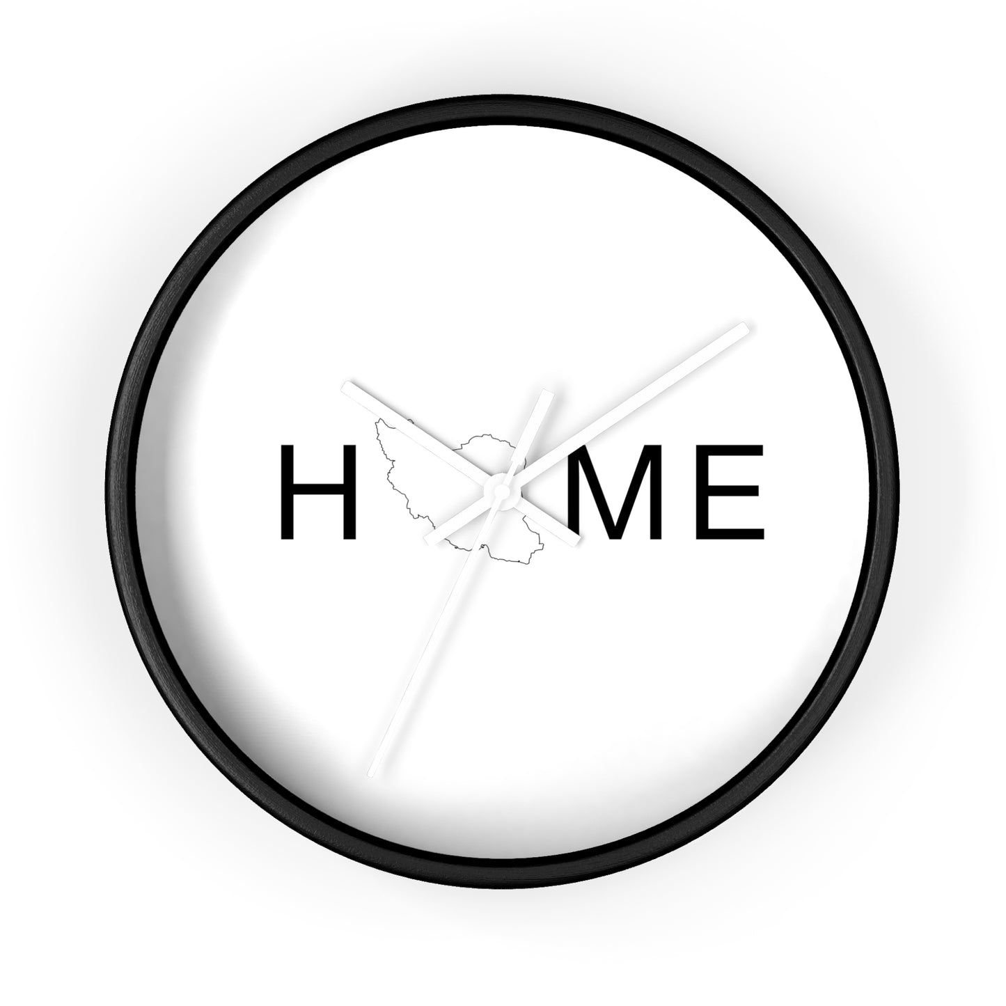 Persian Home Wall Clock with Heart Map Accent – Minimalist Silent Wall Clock for Modern Home Decor