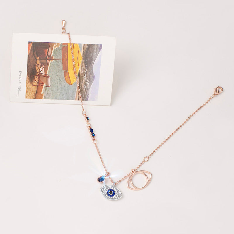 Simple Rose Gold Evil Eye Anklet