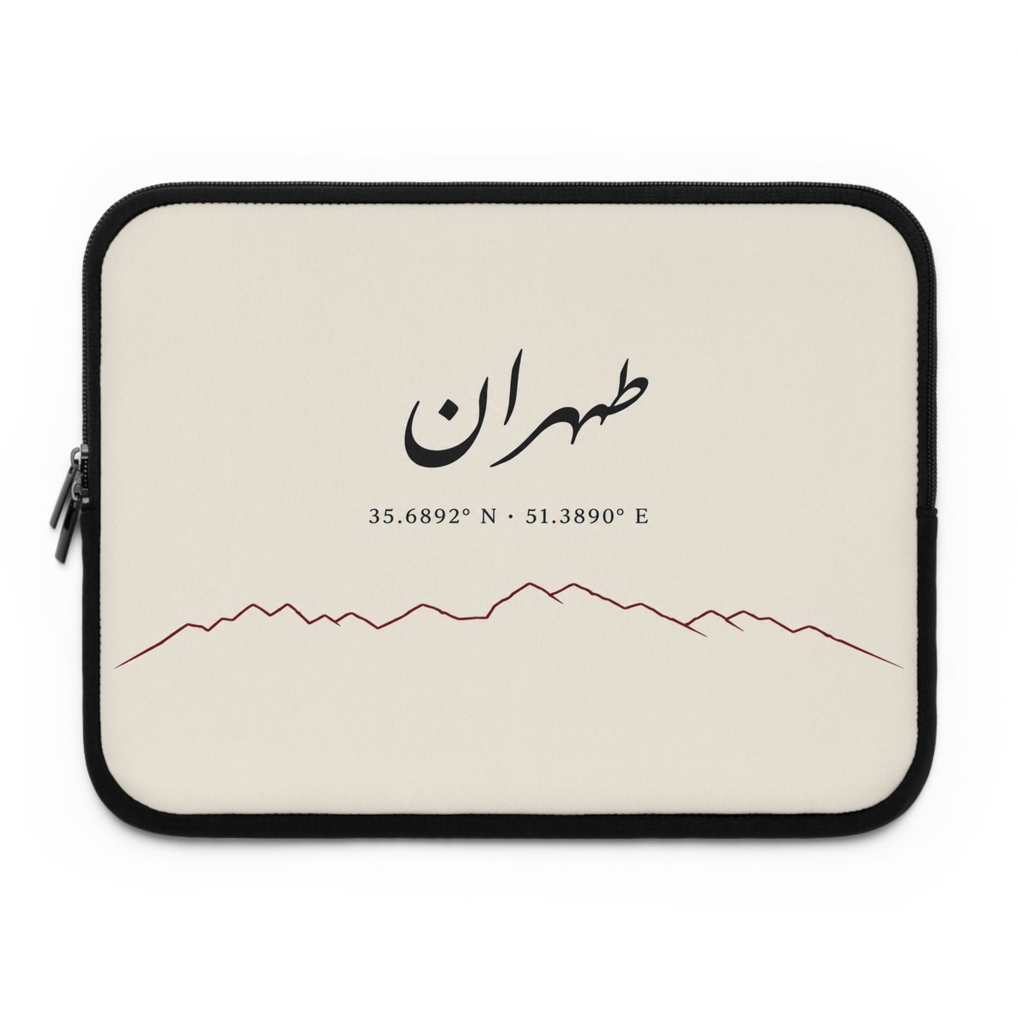 Tehran Coordinates Laptop Sleeve – Minimal Persian City Tech CaseI
