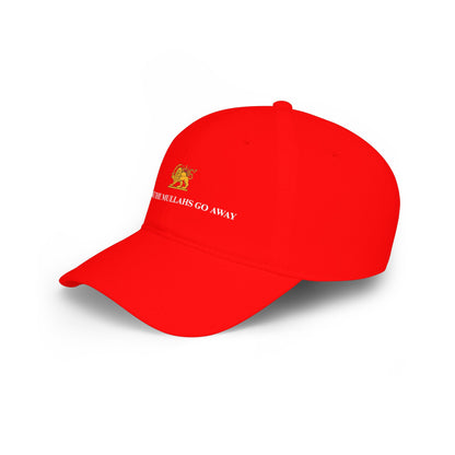 Iranian Protesting Baseball Cap — "Make The Mullahs Go Away" Red Hat