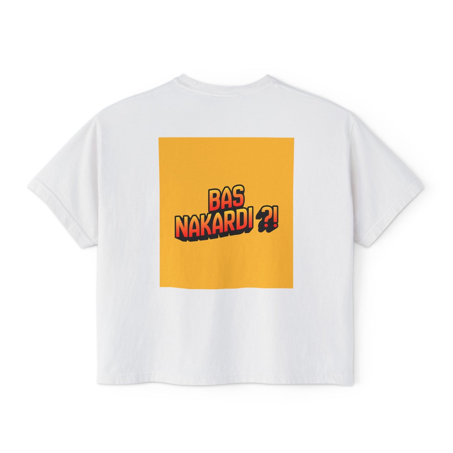 Bas Kon Iran !! / Bas Nakardi?! Graphic Women's Boxy Tee — Retro Pop Art Slogan Shirt