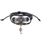 Layered Cowhide Evil Eye Leather Bracelet