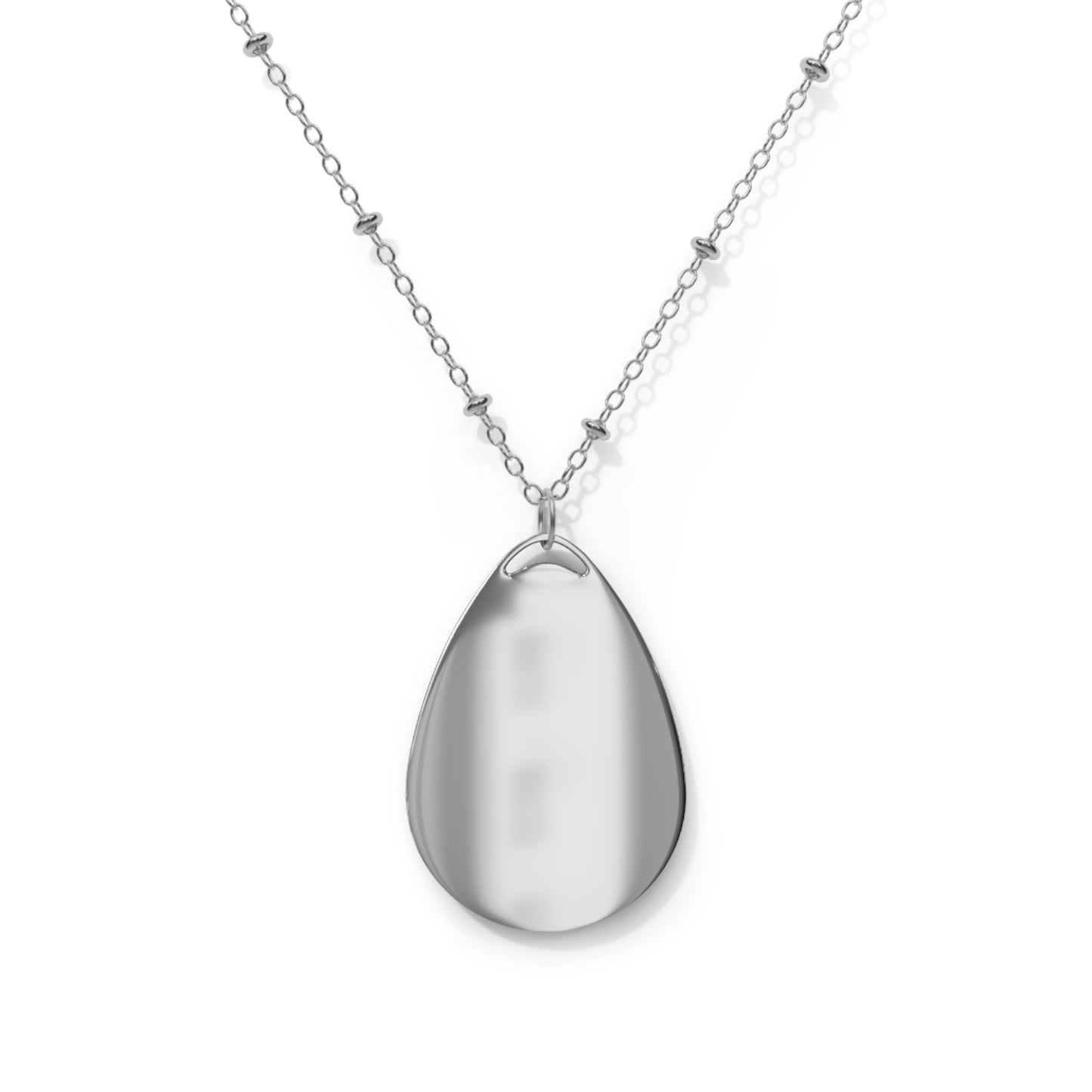 Oval Teardrop Maman  Necklace — Turquoise Pendant with Persian Calligraphy