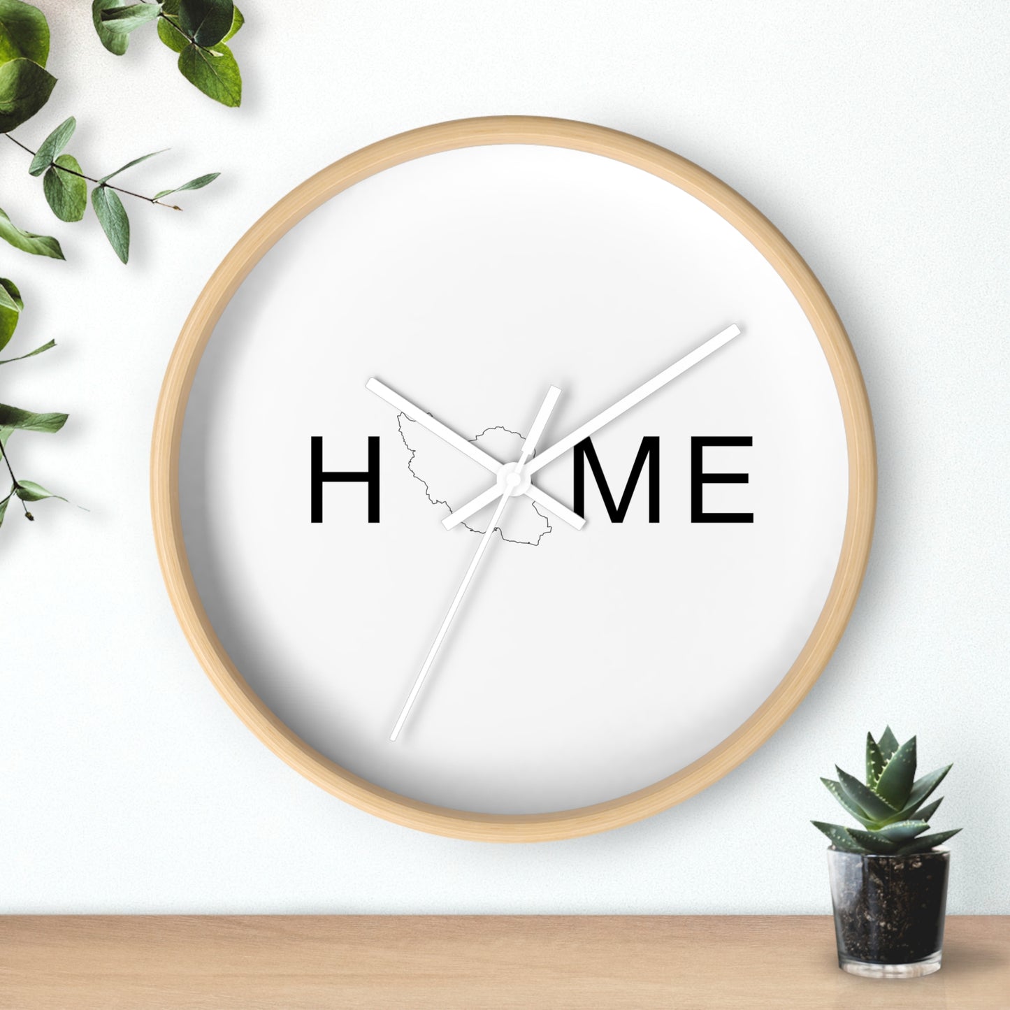 Persian Home Wall Clock with Heart Map Accent – Minimalist Silent Wall Clock for Modern Home Decor