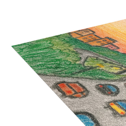 Tehran Sunset Postcard – Milad Tower Skyline (Crayon Style)