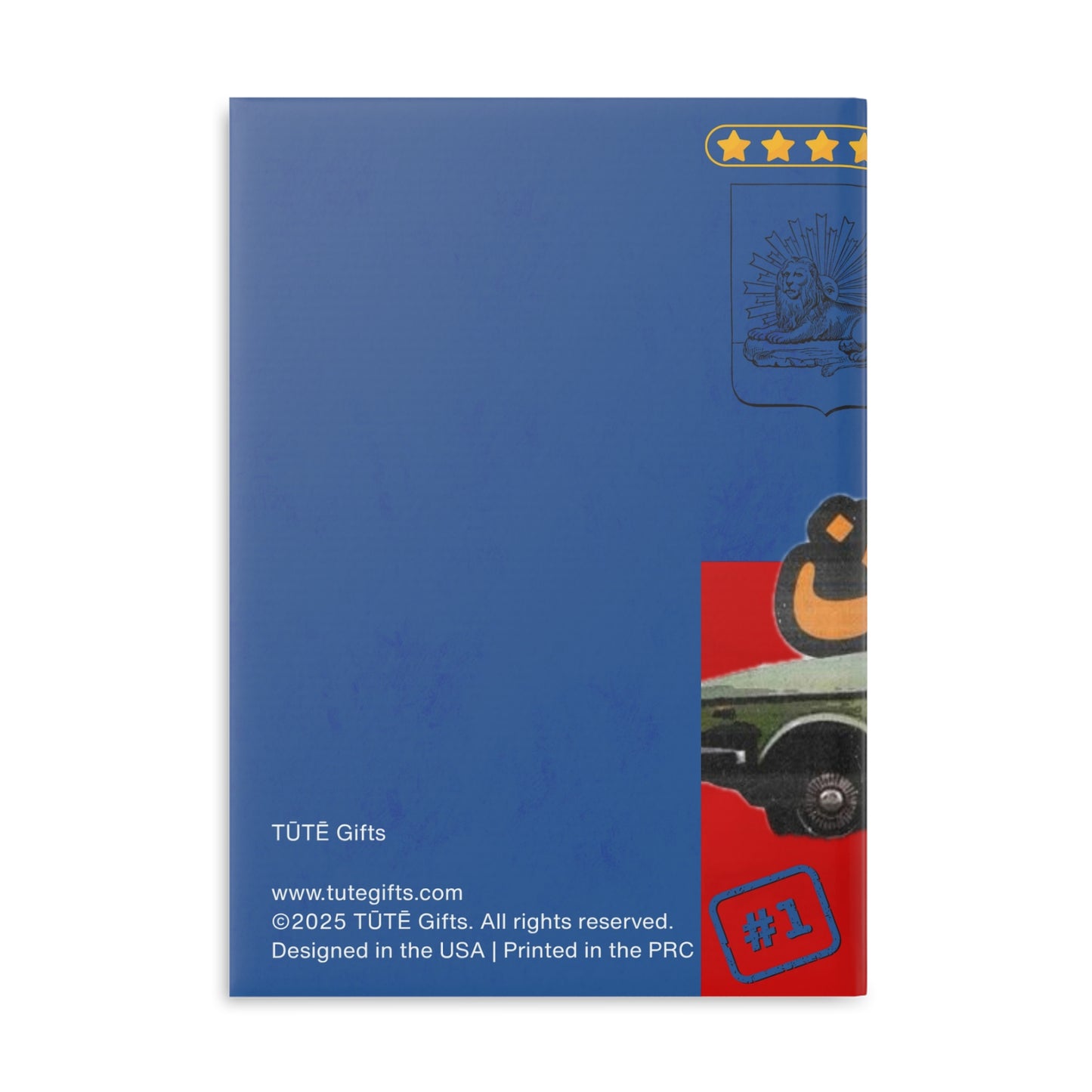 Persian Retro Car Hardcover Notebook — Puffy Cover Journal with Crown Design