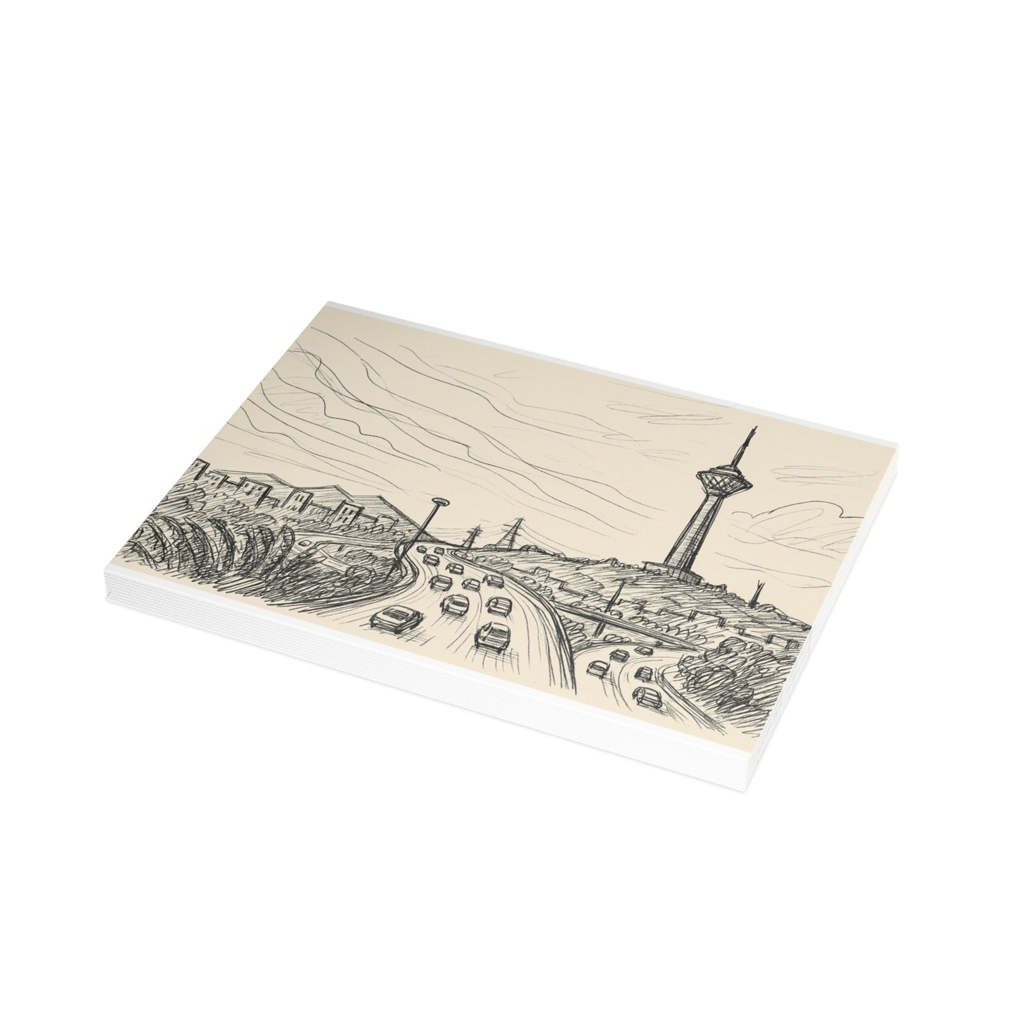 Tehran Milad Tower Postcard Bundle with Envelopes