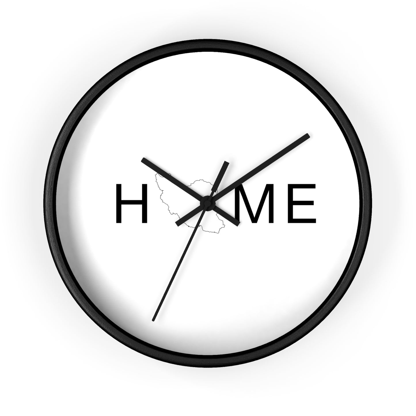 Persian Home Wall Clock with Heart Map Accent – Minimalist Silent Wall Clock for Modern Home Decor