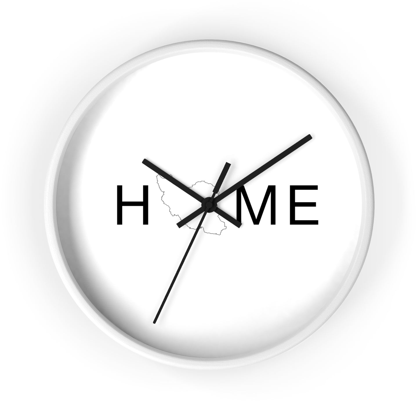 Persian Home Wall Clock with Heart Map Accent – Minimalist Silent Wall Clock for Modern Home Decor