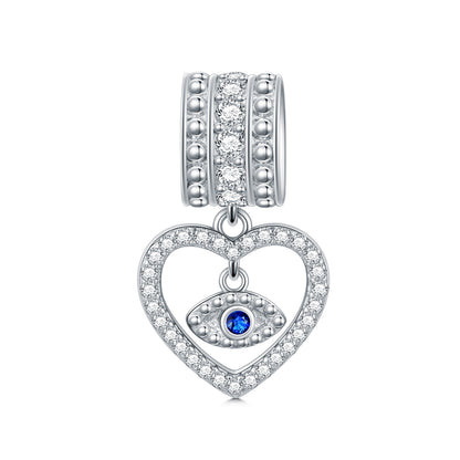 Heart Evil Eye Charm (925 Silver)
