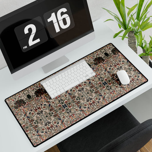 Persian Floral Pattern Desk Mat — Botanical Mousepad & Workspace Protector