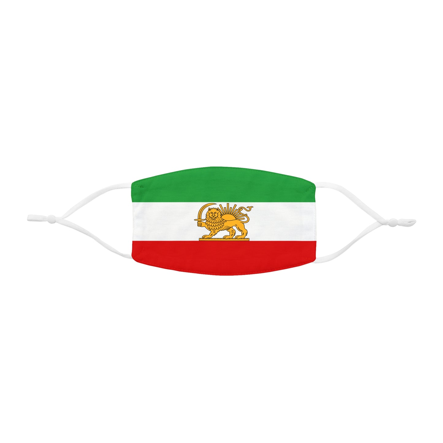 Persian Lion and Sun Flag Face Mask – Iranian Pahlavi Pre-Revolution Adjustable Mask