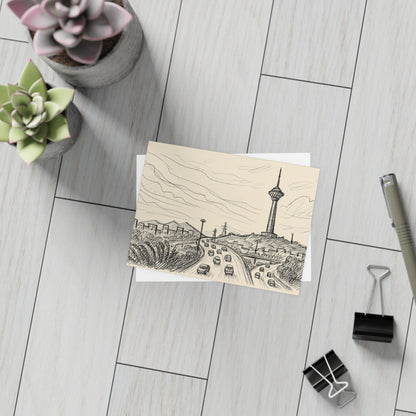 Tehran Milad Tower Postcard Bundle with Envelopes