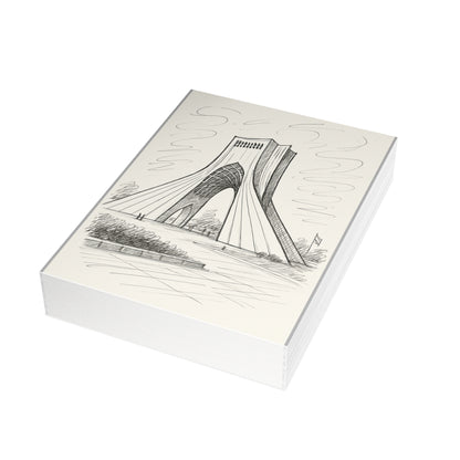 Azadi Tower Ink Line-Drawing Postcard Bundle (Envelopes Included)