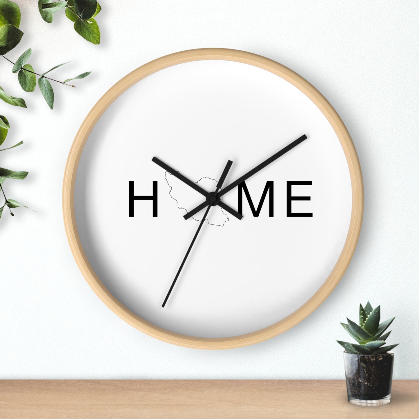 Persian Home Wall Clock with Heart Map Accent – Minimalist Silent Wall Clock for Modern Home Decor