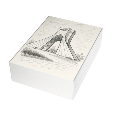 Azadi Tower Ink Line-Drawing Postcard Bundle (Envelopes Included)